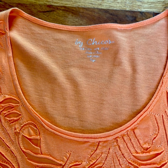 Chico’s-appliquéd top orange.S:1. Cotton&Modal aplant based textile Soft&durable - Picture 4 of 6